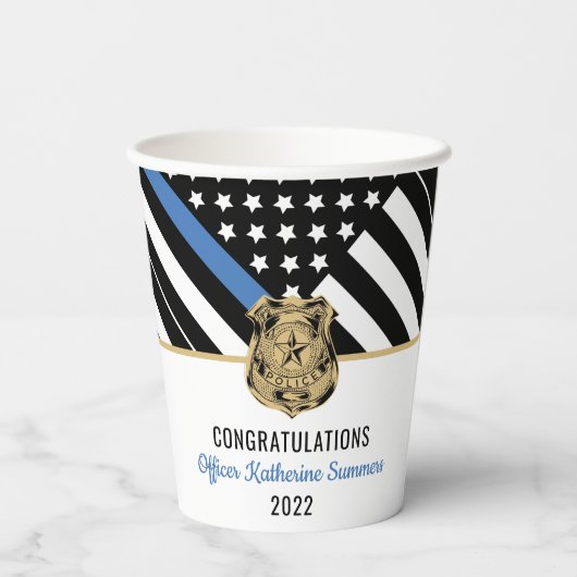 Politieagent Rechtshandhavingsacademie Papieren Bekers (Achterkant)