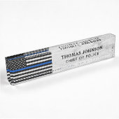 Politieagent Rustisch hout Thin Blue Line Vlag Naambordje