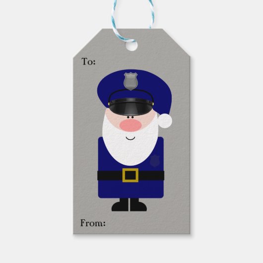 Politieagent Santa Cadeaulabel (Voorkant)