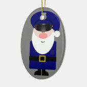 Politieagent Santa Keramisch Ornament (Links)