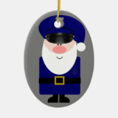 Politieagent Santa Keramisch Ornament (Voorkant)