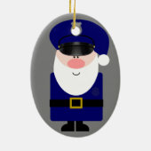 Politieagent Santa Keramisch Ornament (Achterkant)