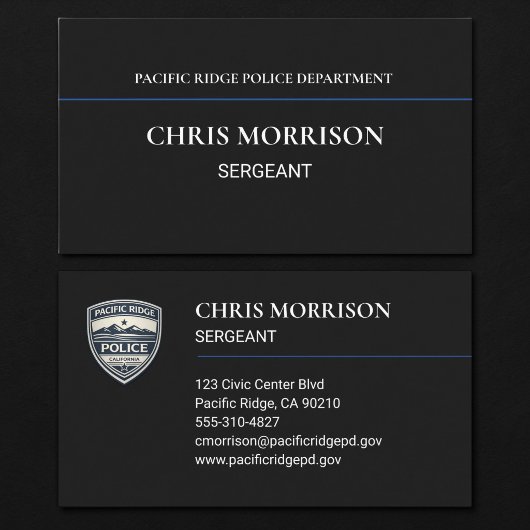 Politieagent Sergeant Visitekaartje
