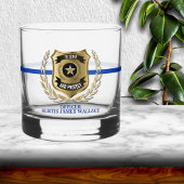Politieagent Shield Gepersonaliseerde Rocks Glass Whisky Glas