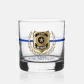 Politieagent Shield Gepersonaliseerde Rocks Glass Whisky Glas (Voorkant)