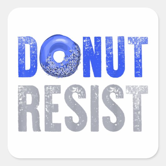 Politieagent Shirt dun blauwe lijn Donut weerstand Vierkante Sticker (Voorkant)