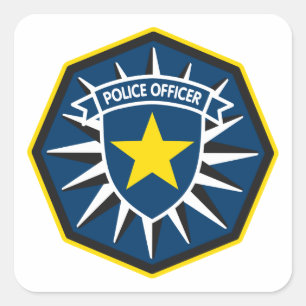 Politieagent Star Vierkante Sticker