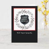 Politieagent Sympathy Black Wreath Kaart (Gele Bloem)