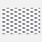 Politieagent Thin Blue Line Cop Law Enforcement Inpakpapier Vel (Voorkant)