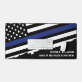 Politieagent Thin Blue Line Flag Custom Bureaumat (Keyboard & Muis)