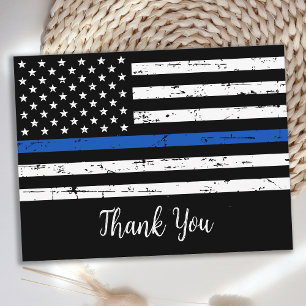 Politieagent Thin Blue Line Flag Dank u Briefkaart