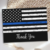 Politieagent Thin Blue Line Flag Dank u Briefkaart