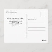 Politieagent Thin Blue Line Flag Dank u Briefkaart (Achterkant)