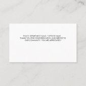 Politieagent Thin Blue Line Flag Dank u Visitekaartje (Achterkant)