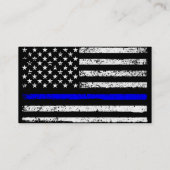Politieagent Thin Blue Line Flag Law Enforcement Visitekaartje (Achterkant)