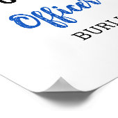 Politieagent Thin Blue Line Graduparty Poster (Hoek)