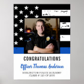 Politieagent Thin Blue Line Graduparty Poster (Voorkant)