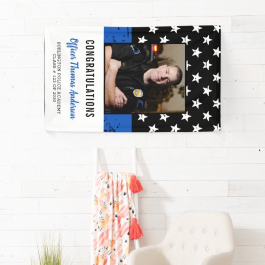 Politieagent Thin Blue Line Graduparty Spandoek (Insitu)