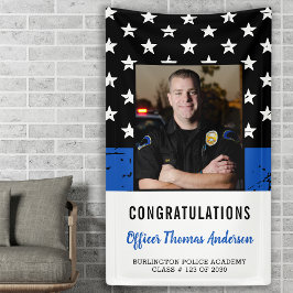 Politieagent Thin Blue Line Graduparty Spandoek