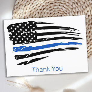 Politieagent Thin Blue Line Law Enforcement Bedankkaart