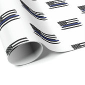 Politieagent Thin Blue Line Law Enforcement Cop Cadeaupapier (Rol Hoek)