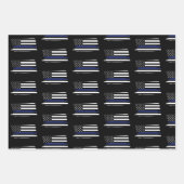 Politieagent Thin Blue Line Law Enforcement Cop Inpakpapier Vel (Voorkant)