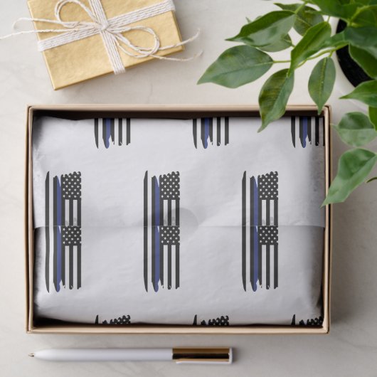 Politieagent Thin Blue Line Law Enforcement Cop Tissuepapier (Geschenk)