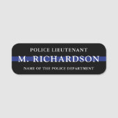 Politieagent Thin Blue Line Police Department Naamplaatje (Voorkant)