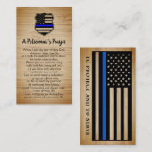 Politieagent Thin Blue Line Policeman's gebed Visitekaartje (Voorkant / Achterkant)