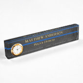 Politieagent Thin Blue Line Sergeant Clock Naambordje