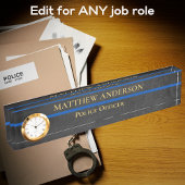 Politieagent Thin Blue Line Sergeant Clock Naambordje