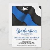 Politieagent Thin Blue Line Vlag Afstuderen Kaart (Voorkant)