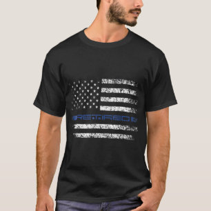 Politieagent Thin RETIRED Blue Line American T-shirt
