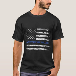 Politieagent Thin RETIRED Blue Line American T-shirt