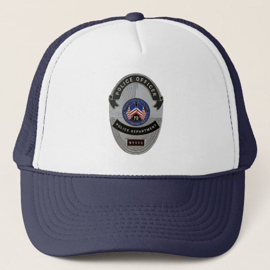 Politieagent Trucker Hat Pet (Voorkant)