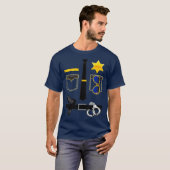Politieagent Uniform Funny Halloween Costume T-shirt (Voorkant volledig)
