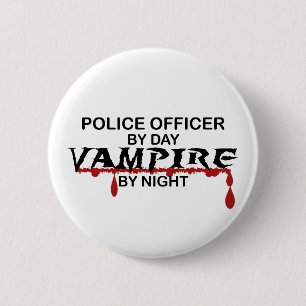 Politieagent Vampire 's nachts Ronde Button 5,7 Cm