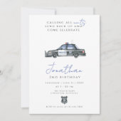 Politieagent van Birthday politieagent politieauto Kaart (Voorkant)
