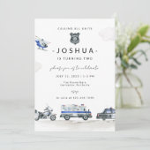 Politieagent van Birthday politieagent politieauto Kaart (Staand voorkant)