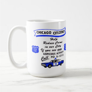 politieagent van Chicago Stop. Koffiemok