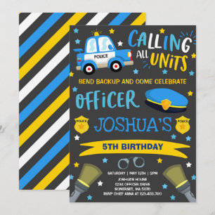 Politieagent van de Birthday-uitnodiging Kaart