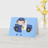 Politieagent van de vrouw Tshirts en cadeaus Kaart (Gele Bloem)