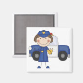 Politieagent van de vrouw Tshirts en cadeaus Magneet (Voorkant / Achterkant)