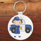 Politieagent van de vrouw Tshirts en cadeaus Sleutelhanger (Voorkant)