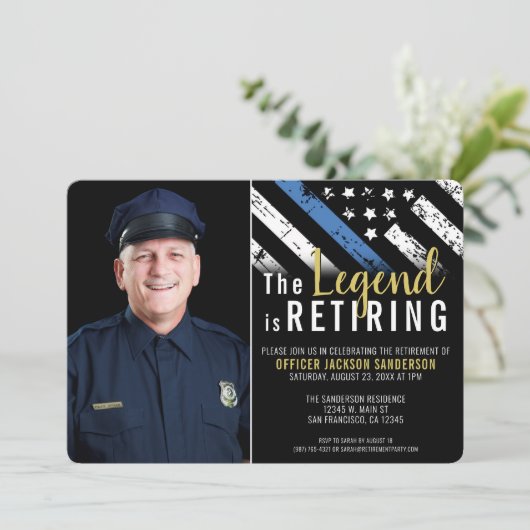 Politieagent van de wetshandhaving Pensioenfoto Kaart (Staand voorkant)