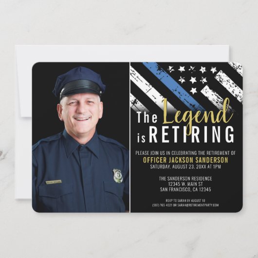 Politieagent van de wetshandhaving Pensioenfoto Kaart (Voorkant)