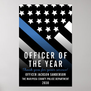 Politieagent van het Jaar Werknemer Waardering Poster