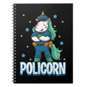Politieagent van Unicorn Funny Horse Lover Notitieboek (Voorkant)
