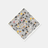 Politieagent Verjaardagsfeestje Grijs Servet (Hoek)