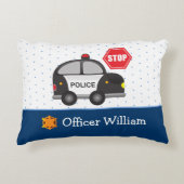 Politieagent voor kleine jongen en auto accent kussen (Voorkant)